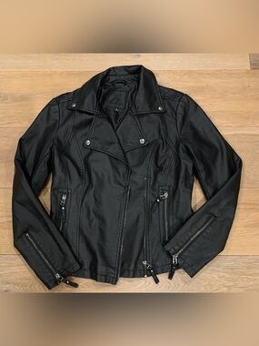 MAX STUDIO Moto Vegan Leather Jacket Sz Small